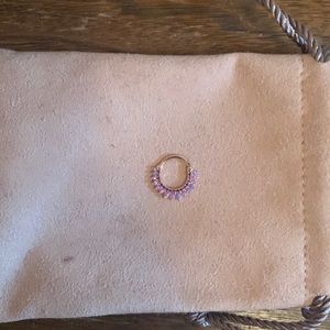 Opal Rose Gold Plated Septum Ring